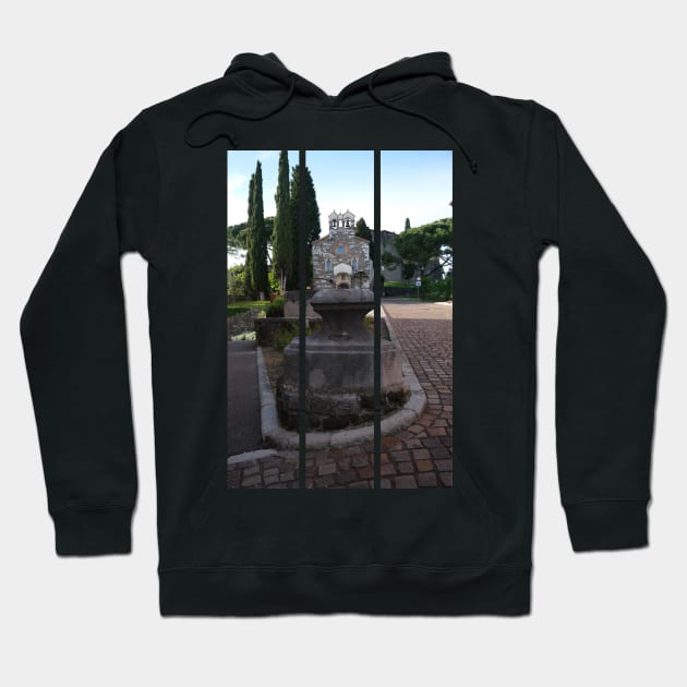 Gorizia, Italy. The castle. It stands between the walls of the ancient village, what medieval sources cite as Upper Land. Friuli Venezia Giulia. Sunny spring afternoon day (vertical) Hoodie by fabbroni-art